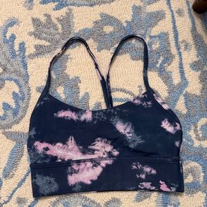 Lululemon Athletica Navy and Pink Tie-Dye Sports Bra